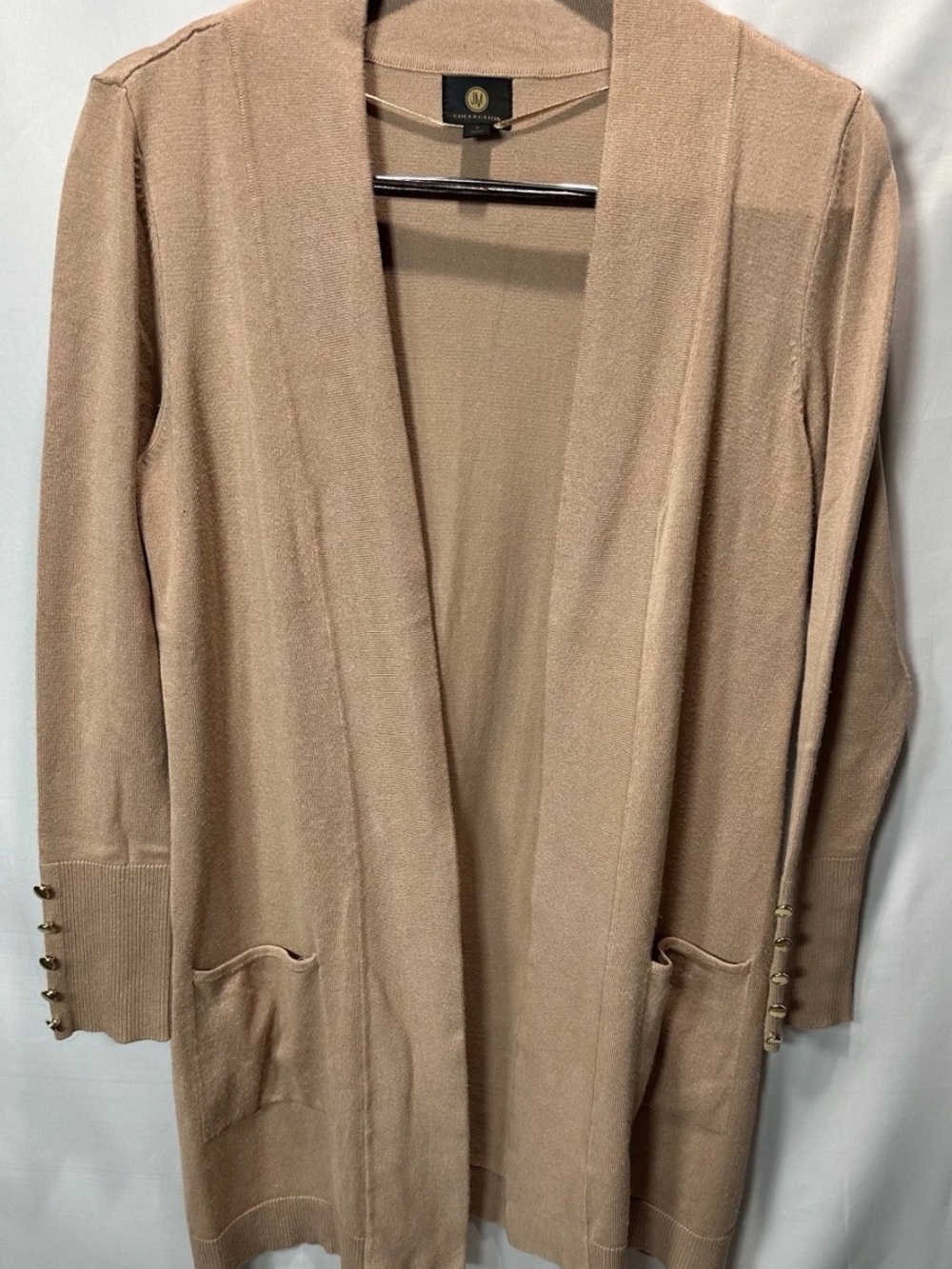 JM Collection Women’s Open-Front Long Cardigan with Pockets - Size S